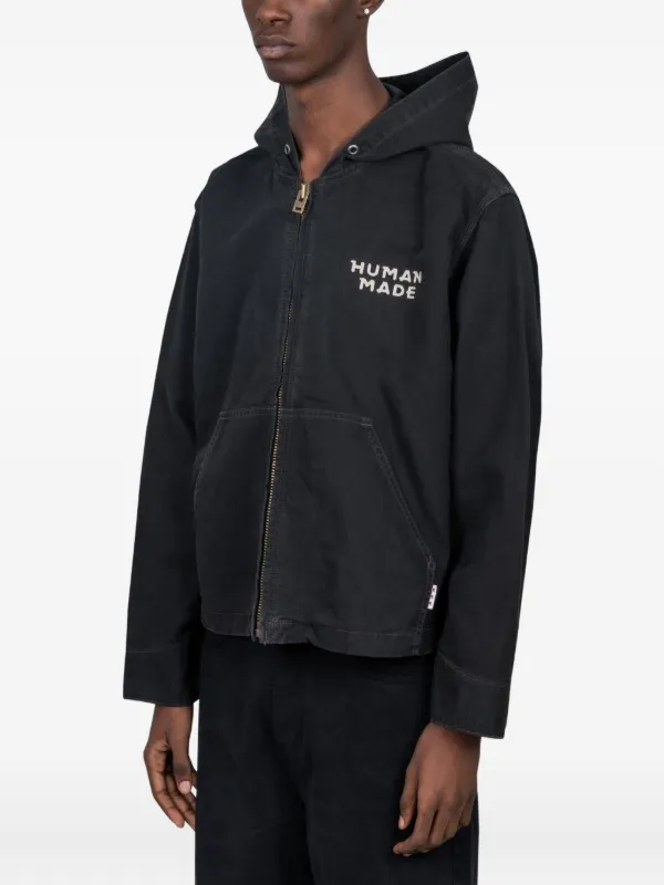 ジャケット・アウター HUMAN MADE HOODED JACKET Human Made Hooded zip-up Jacket | Black | FARFETCH TH