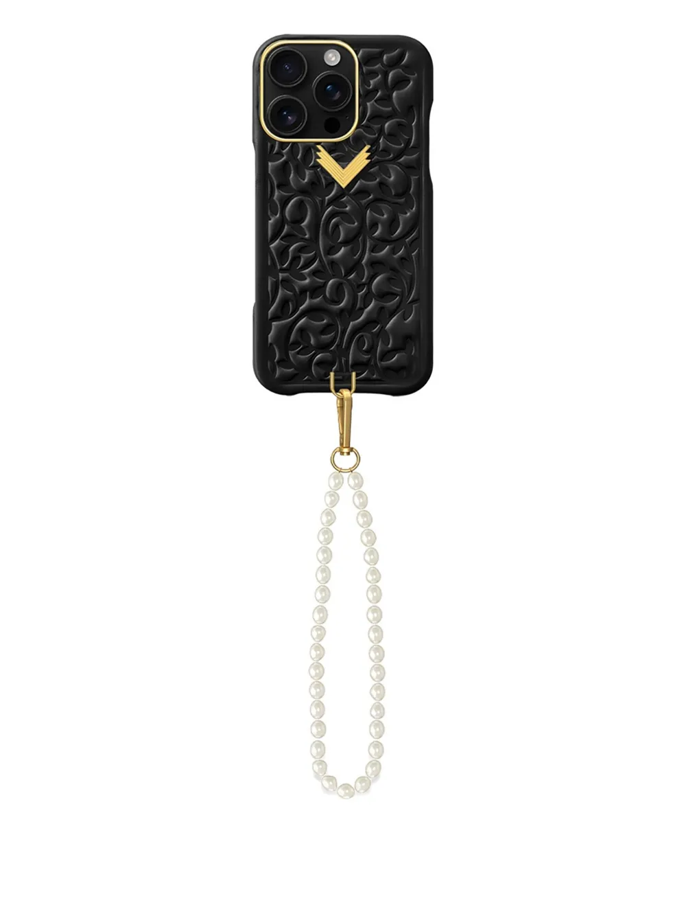 VELANTE embossed leather iPhone 16 Pro Max phone case | Black | Image 1