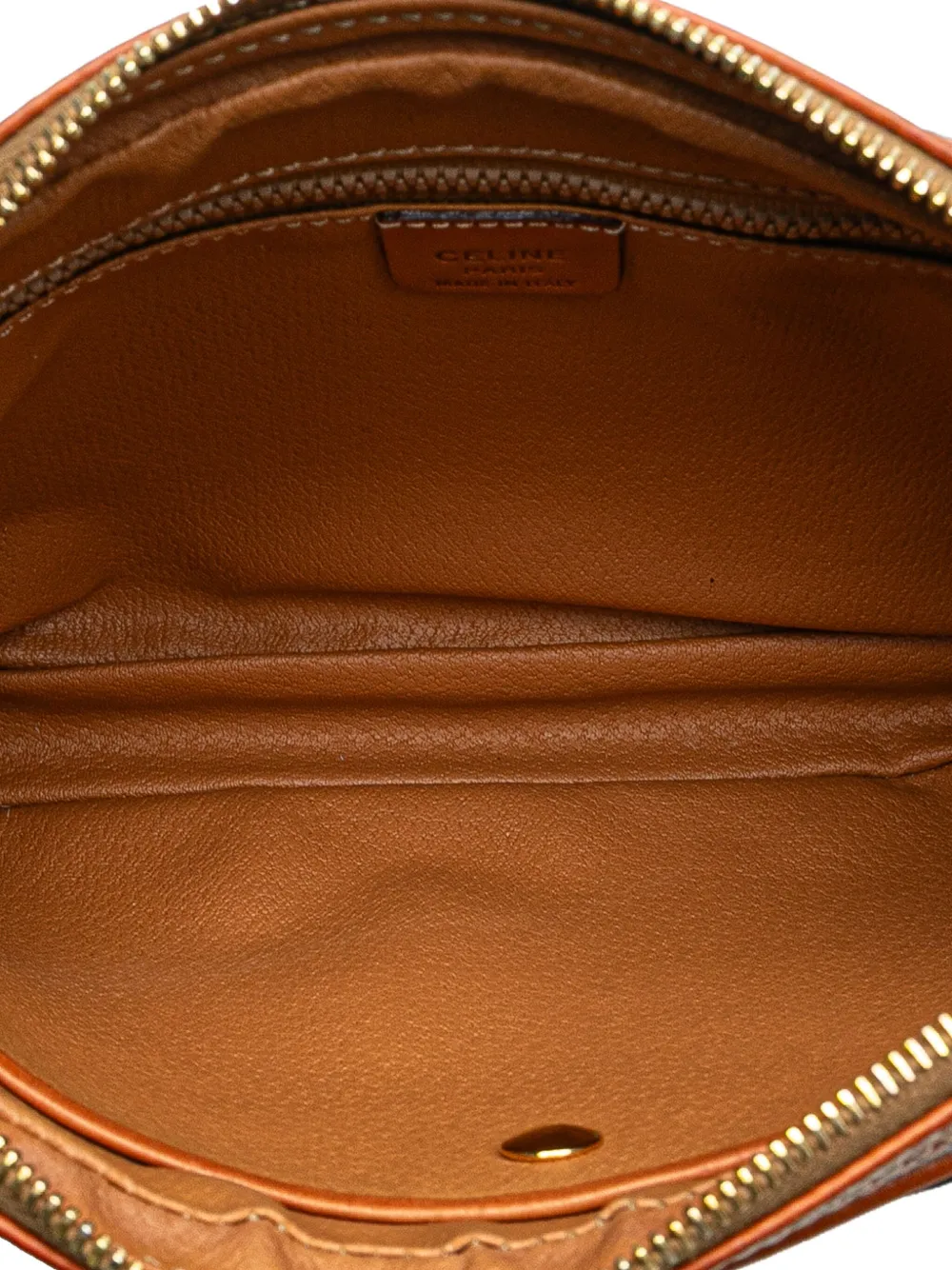 Pre-owned Celine 1995 Macadam Coated Canvas Clutch Bag In Brown