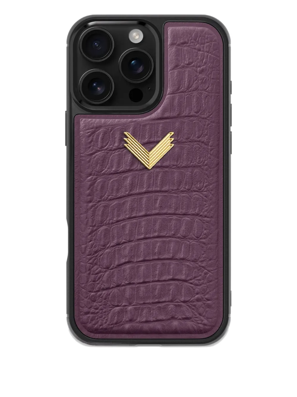 VELANTE alligator-texture iPhone 16 Pro Max phone case | Purple | Image 1