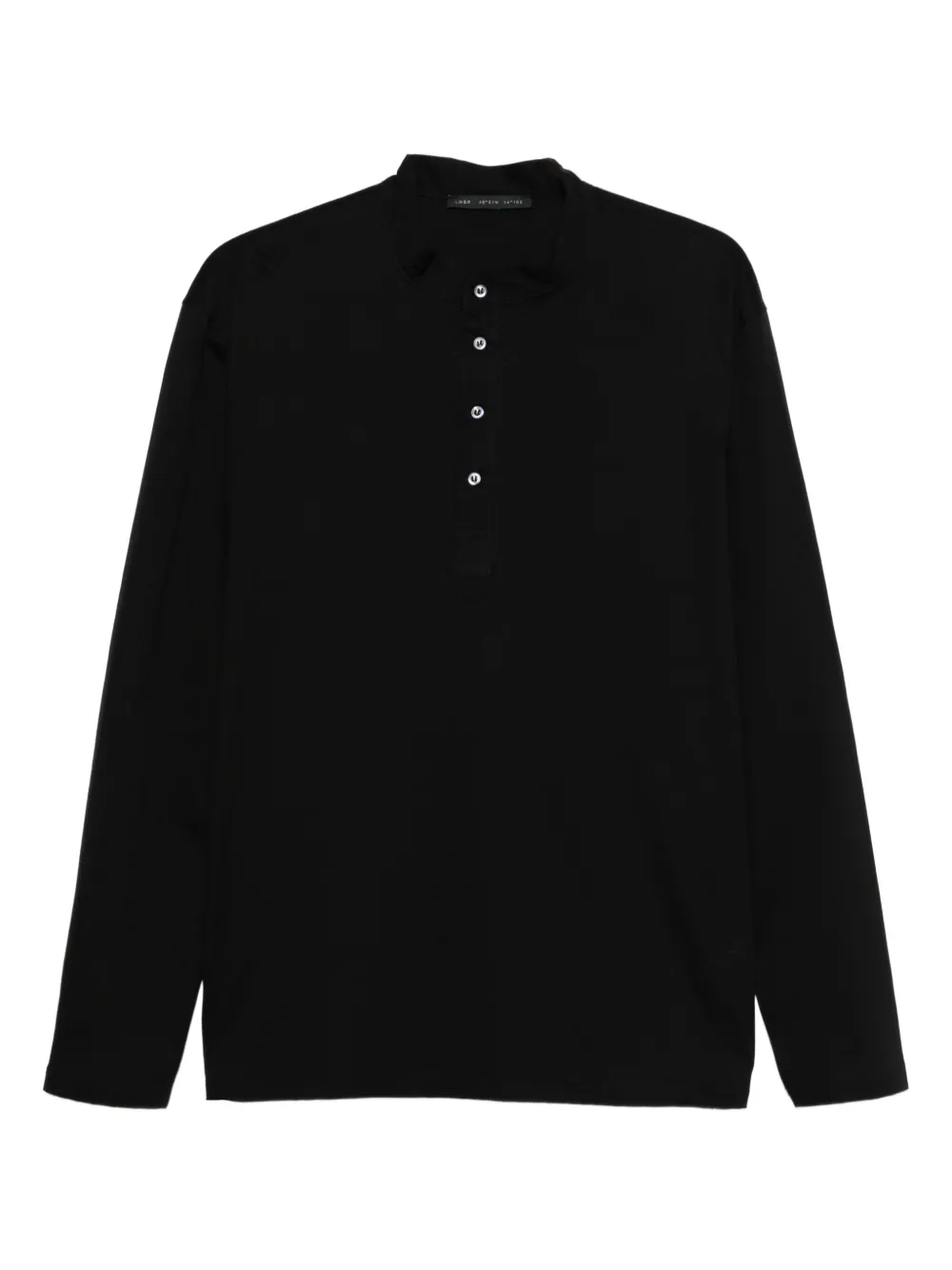 Low Brand button-placket Henley top | Black | Image 1