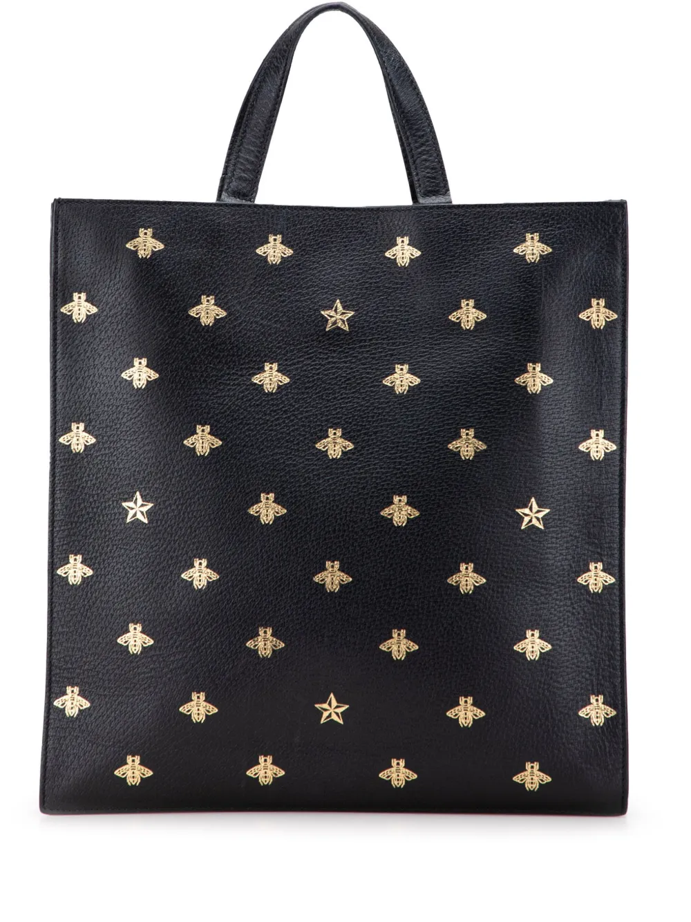 Gucci Pre-Owned 2000-2015 グレインカーフスキン ビースターバーティカル トート サッチェルバッグ - ブラック Gucci Pre-Owned 2000-2015 グレインカーフスキン ビースターバーティカル トート サッチェルバッグ - ブラック