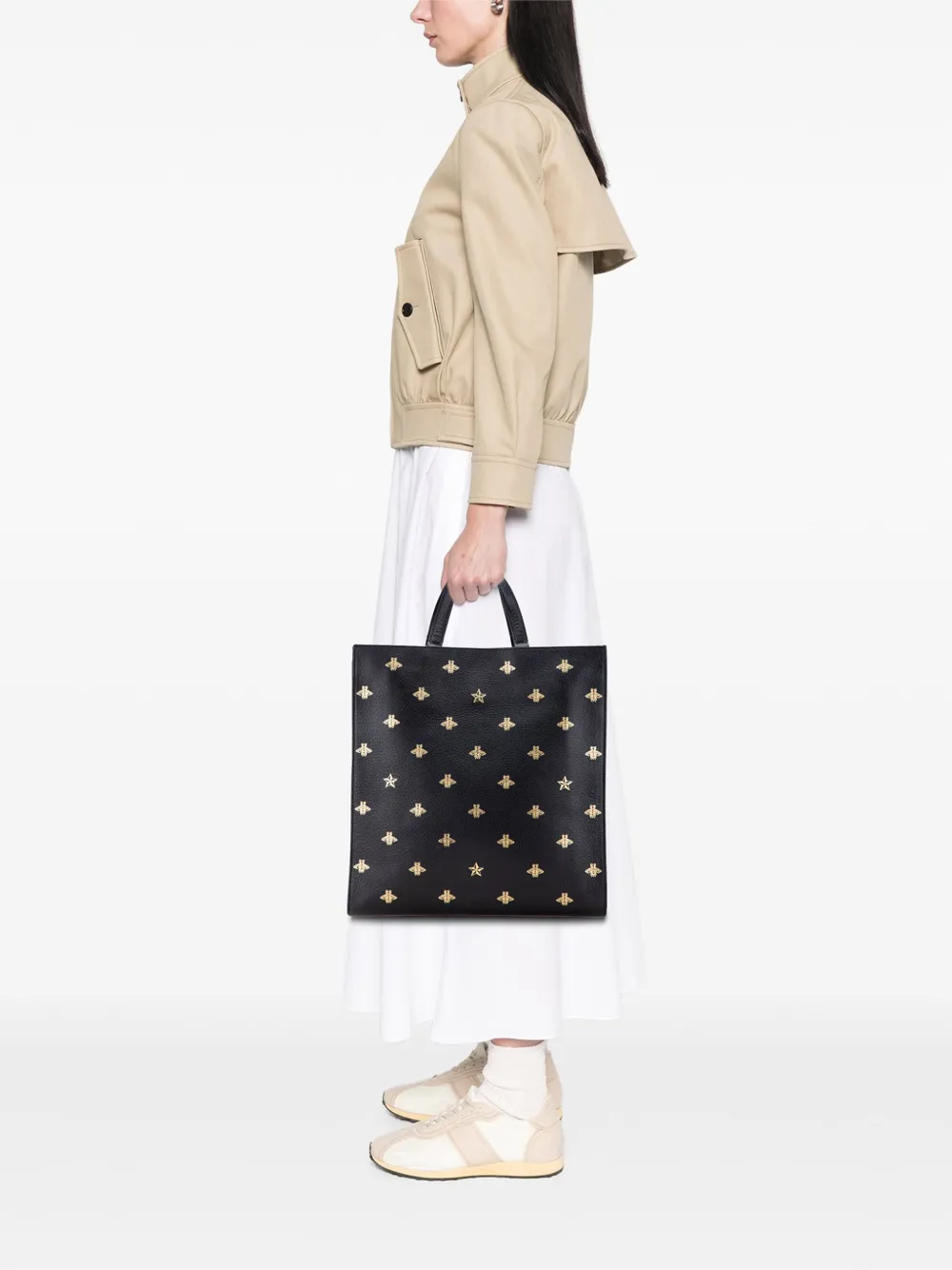 Gucci Pre-Owned 2000-2015 Grained Calfskin Bee Star Vertical Tote satchel | Pre-Owned | Image 2