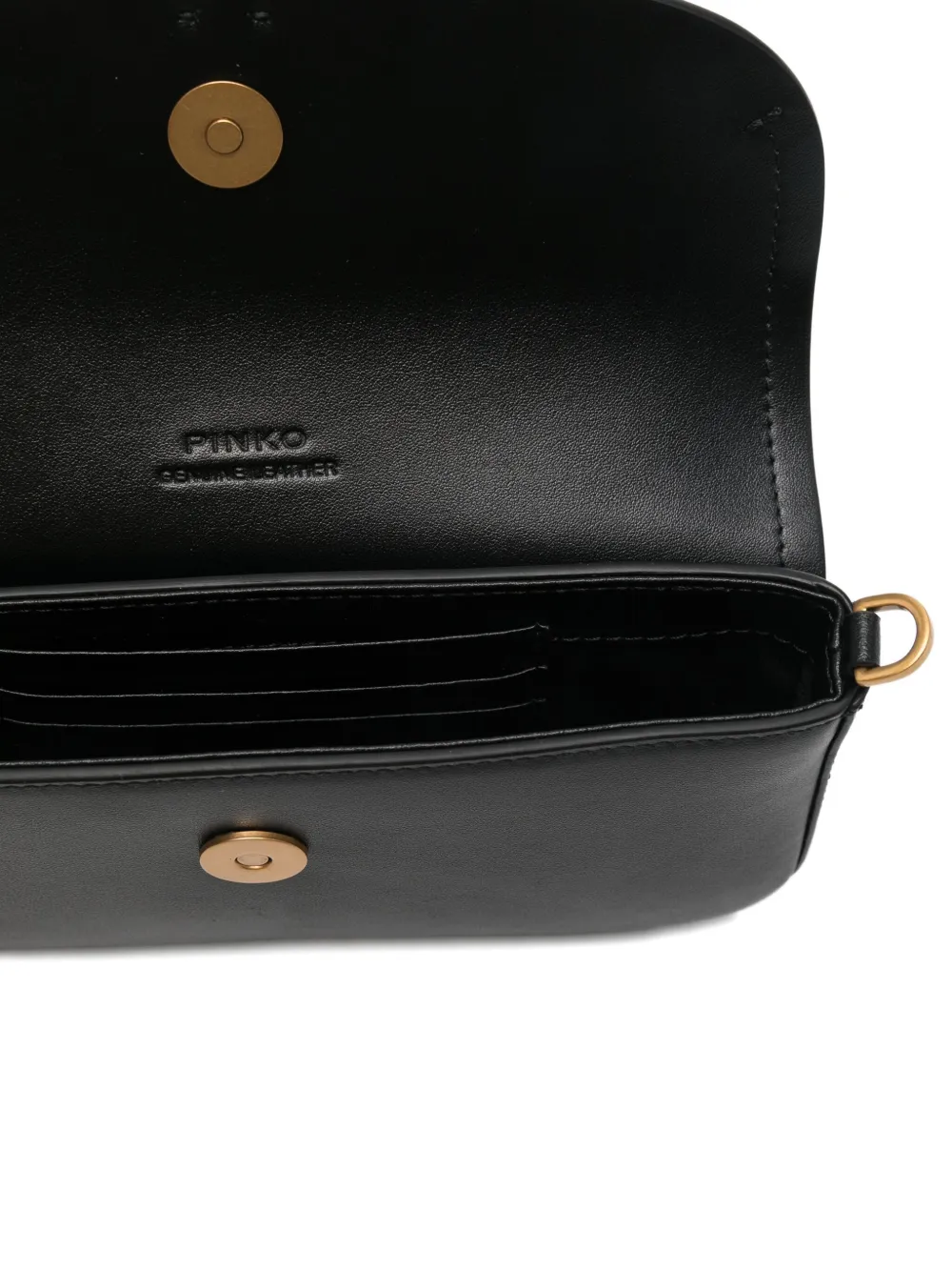 Pinko Mini Leather Crossbody Bag In Black