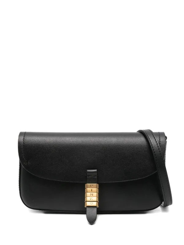PINKO ブラック ショルダーバッグ PINKO レザーショルダーバッグ | ブラック | FARFETCH JP