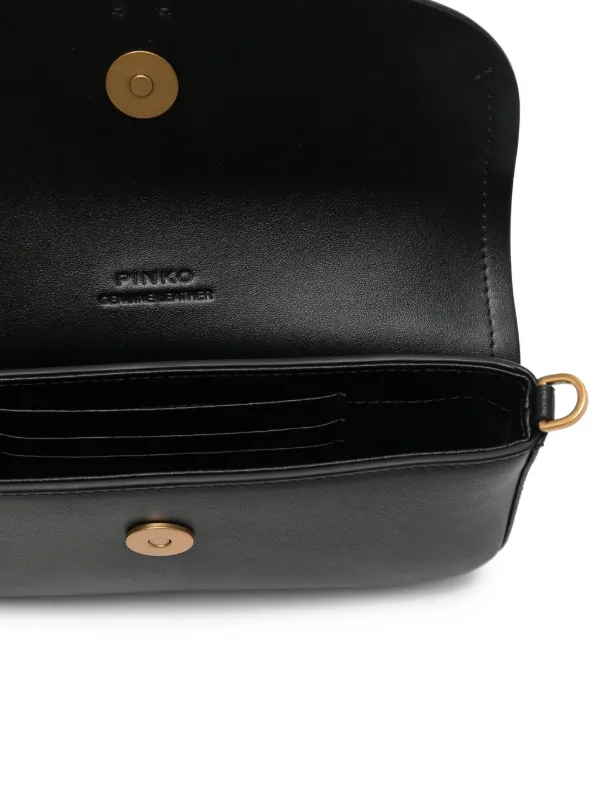 PINKO レザーショルダーバッグ | ブラック | FARFETCH JP