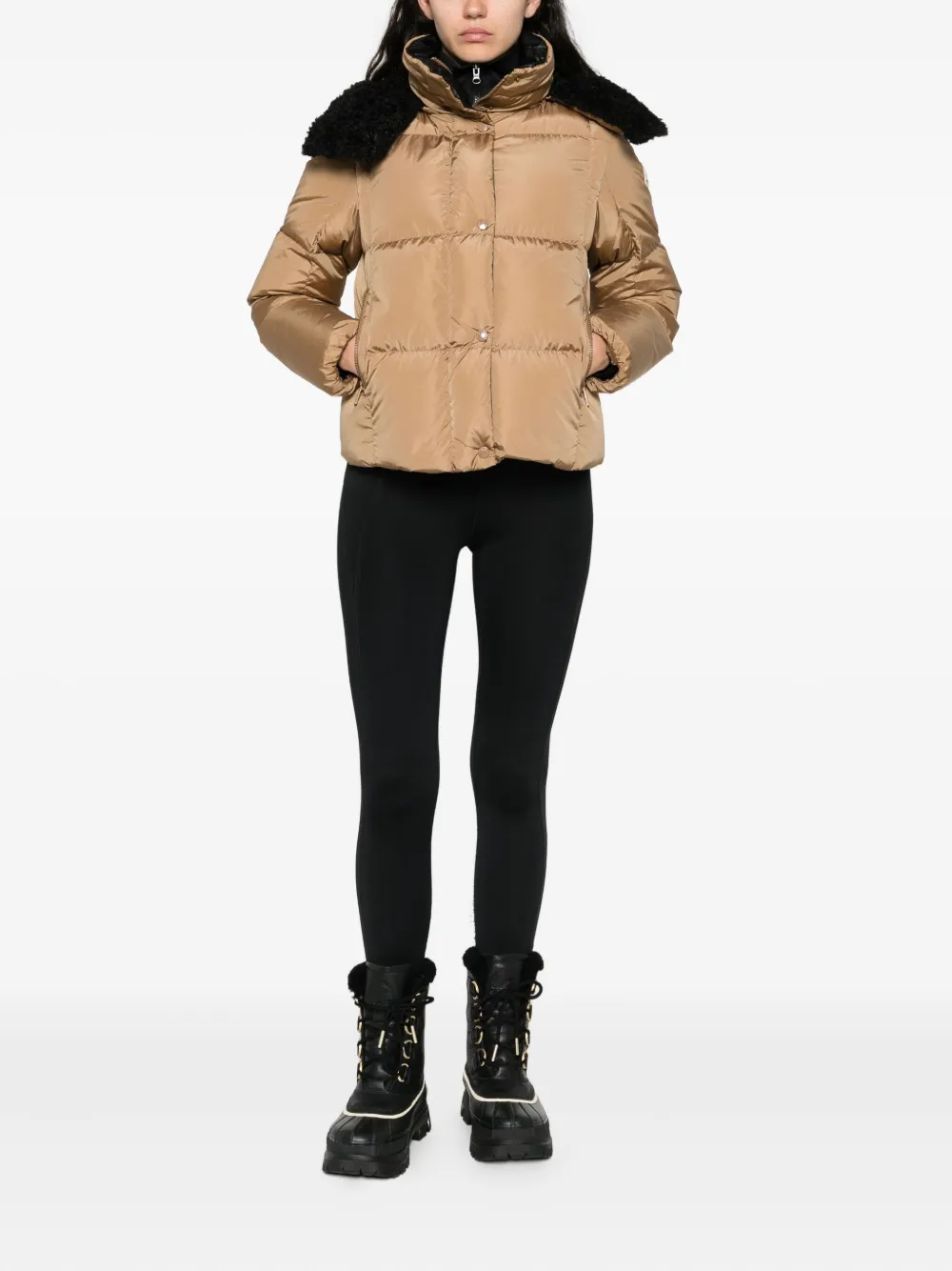 Moncler faux-fur collar zip-up coat | Faux Fur & Shearling Coats | Image 2