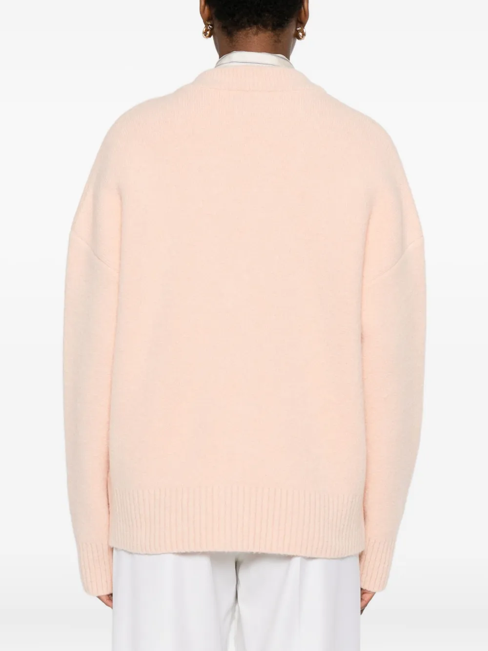 Ami Alexandre Mattiussi Button Heart Cardigan In Pink