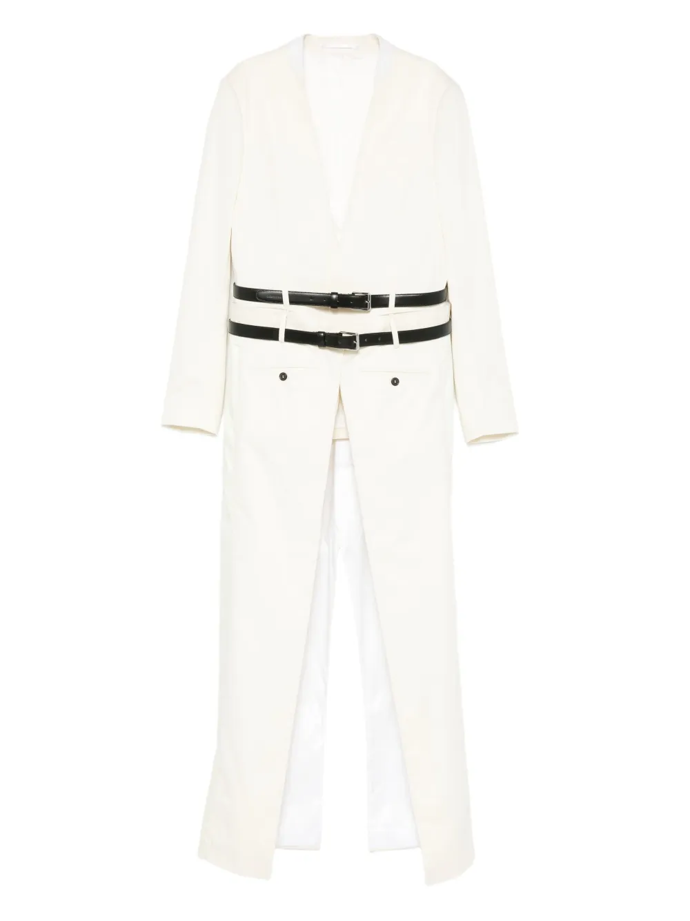 Dsquared2 Belted Double-breasted Coat In White