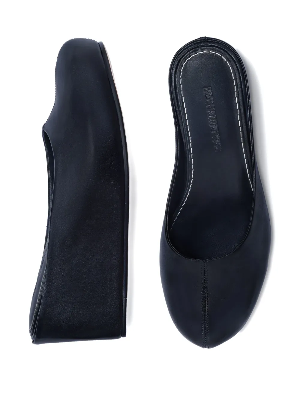 Bernardo 1946 76mm Vivi Wedge Platform Mules In Blue