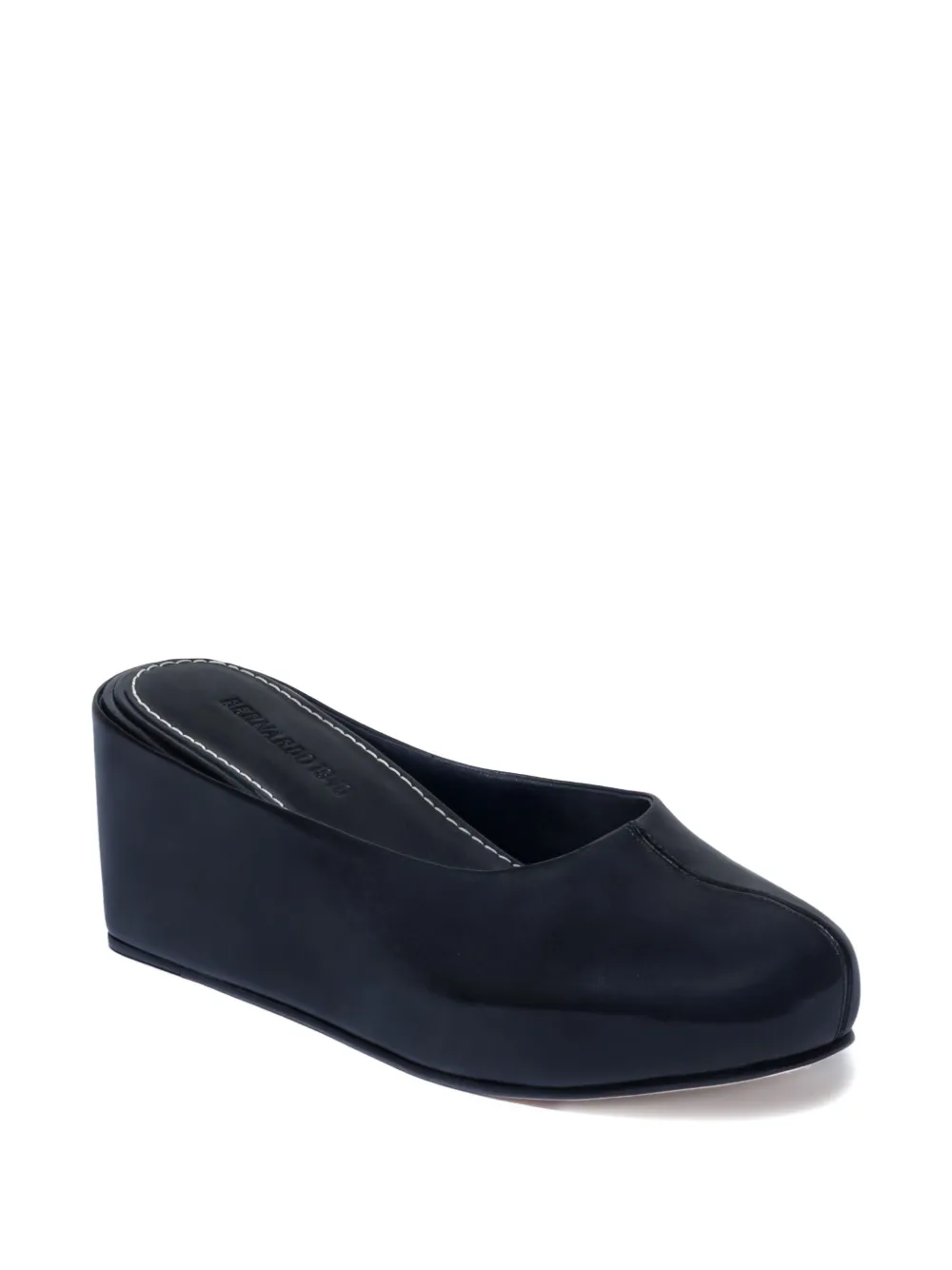 Bernardo 1946 76mm Vivi Wedge Platform Mules In Blue