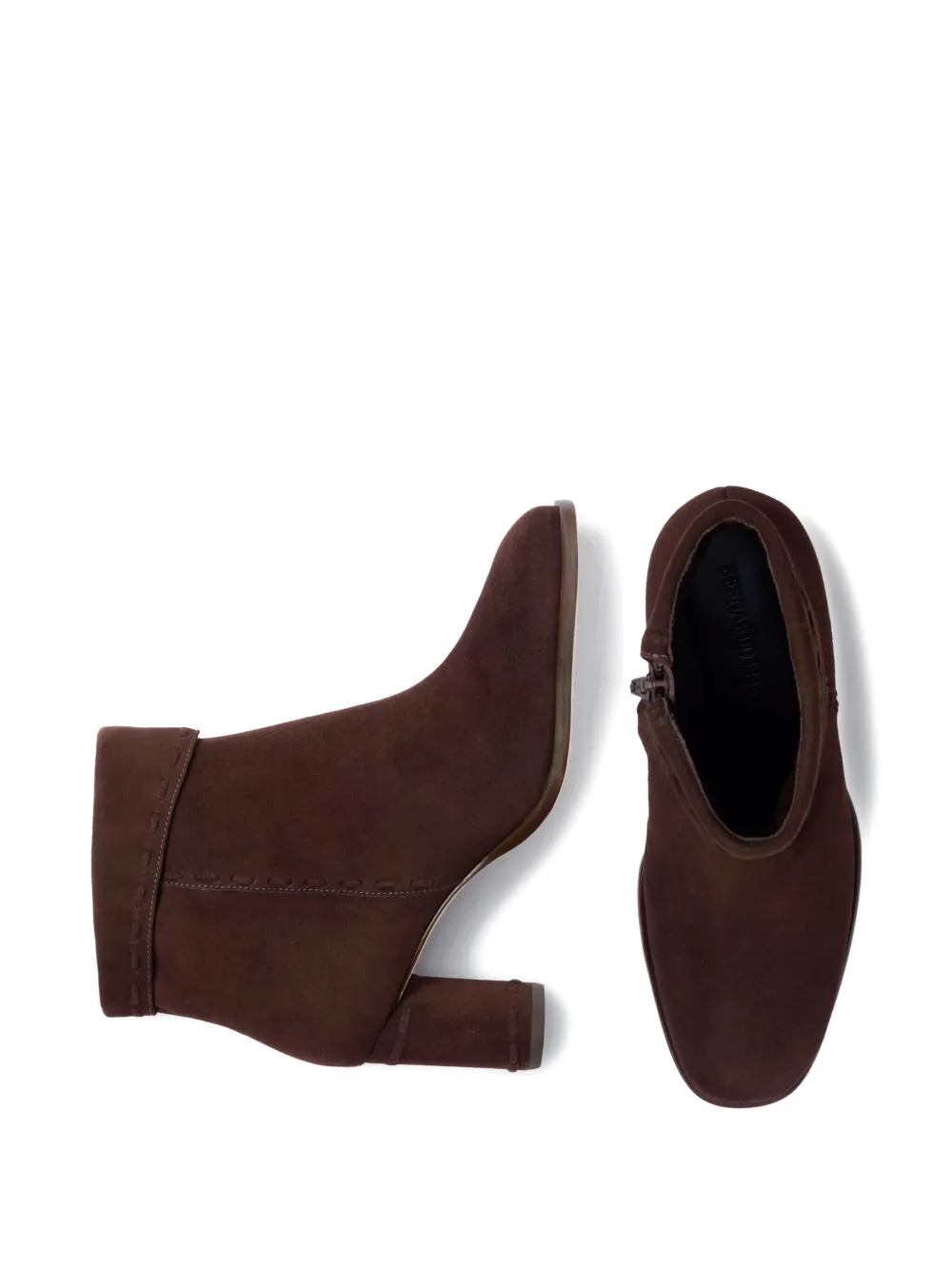 Bernardo 1946 76mm Gene Stitched-detail Block-heel Boots In Brown