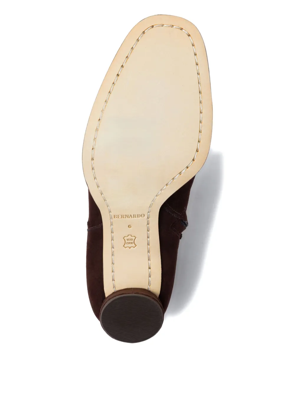 Bernardo 1946 76mm Gene Stitched-detail Block-heel Boots In Brown