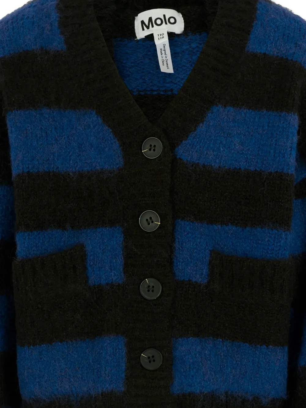 Molo Brutus Striped Cardigan In Blue