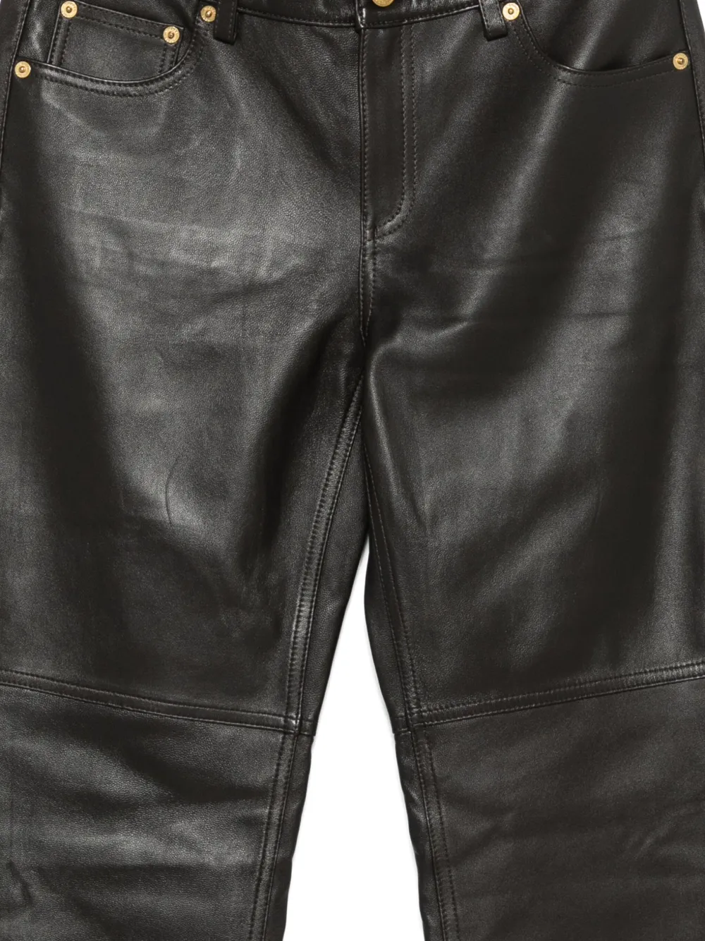 Michael Kors Panelled Leather Trousers In Black