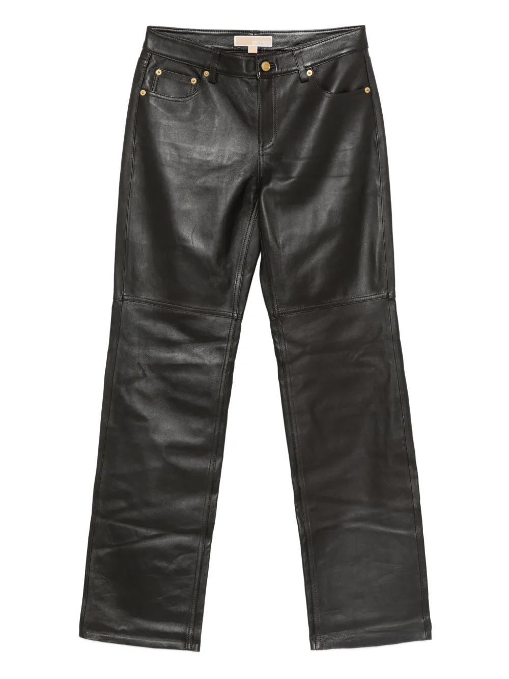 Michael Kors レザー パンツ - ブラウン Michael Kors レザー パンツ - ブラウン