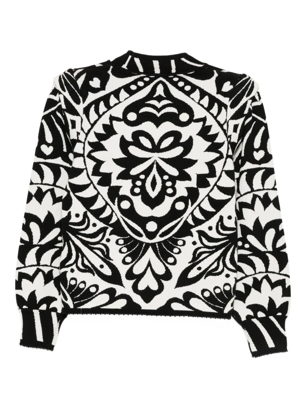 Farm Rio Patterned Sweater In Black
