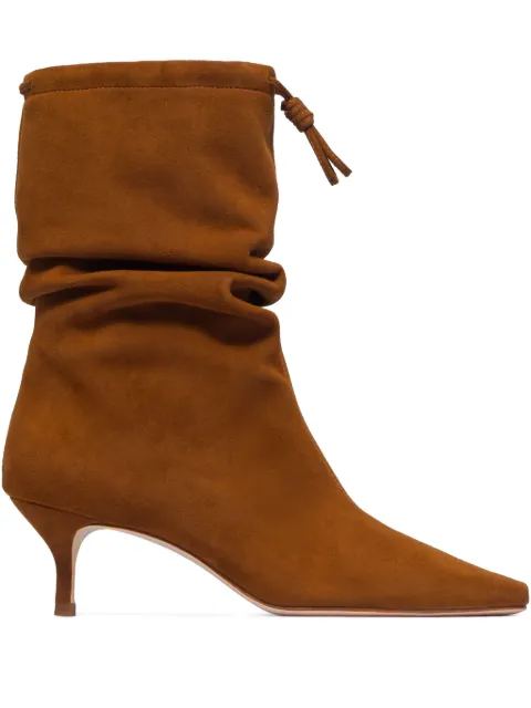 Bernardo 1946 57mm scrunched kitten-heel boots