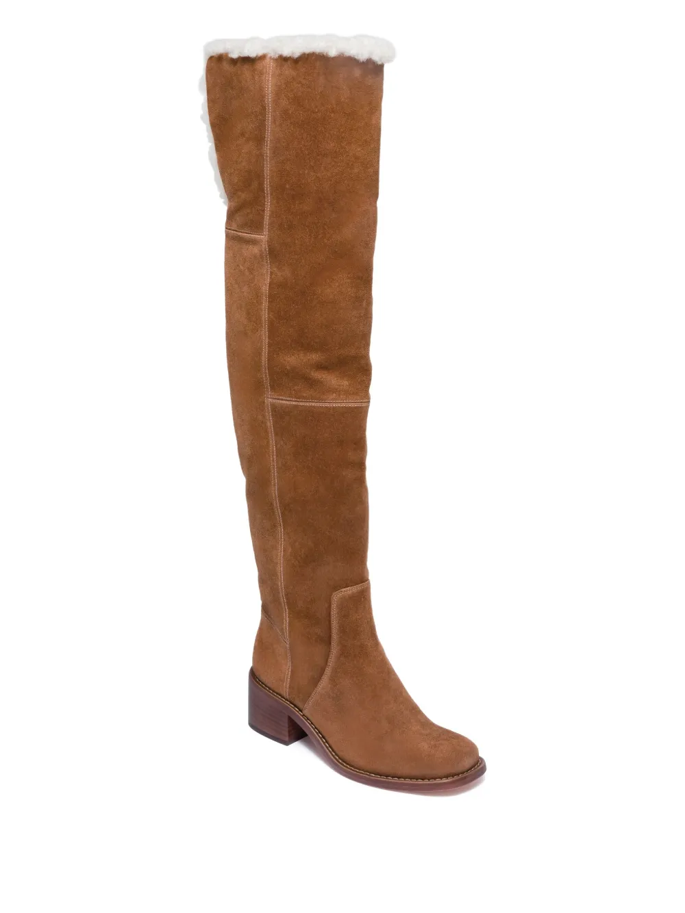 Bernardo 1946 Brix Shearling-cuff Suede Boots In Brown