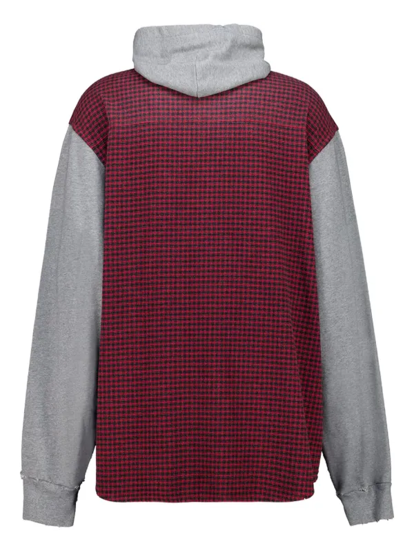 ジャケット・アウター BALENCIAGA 23SS HOODED CHECK SHIRT Balenciaga Hooded Check Shirt Jacket | Red | FARFETCH JO