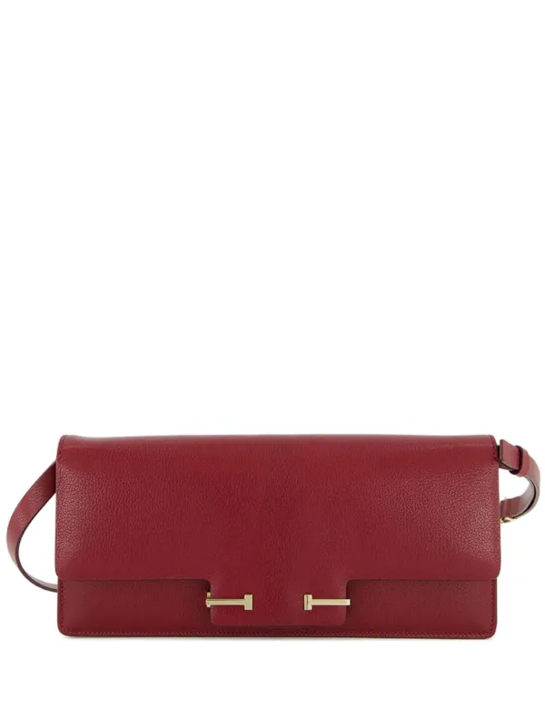 Tom Ford Aube E/W Leather Shoulder Bag in Red