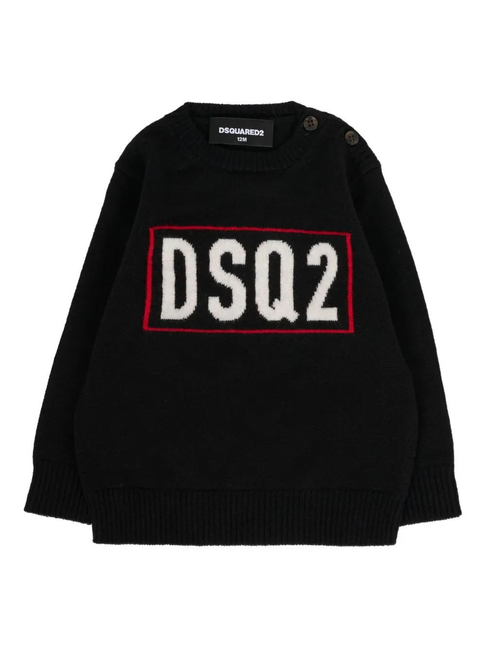 DSQUARED2 KIDS logo-embroidered wool sweater | Black | Image 1