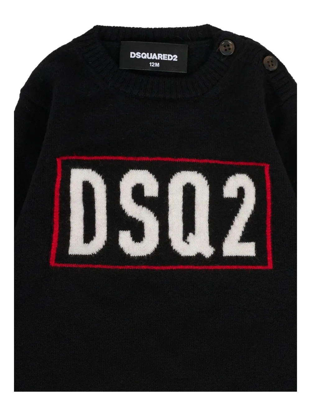 Dsquared2 Logo-embroidered Wool Sweater In Black