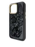 VELANTE floral-embossed leather iPhone 16 Pro Max case - Black