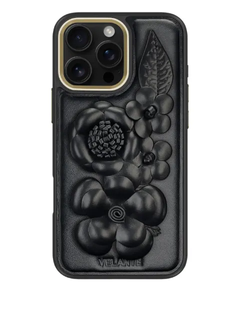 VELANTE floral-embossed leather iPhone 16 Pro Max case