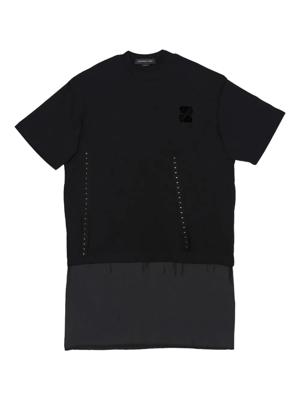 FEDERICO CINA vestido corto con apliques | negro | Image 1