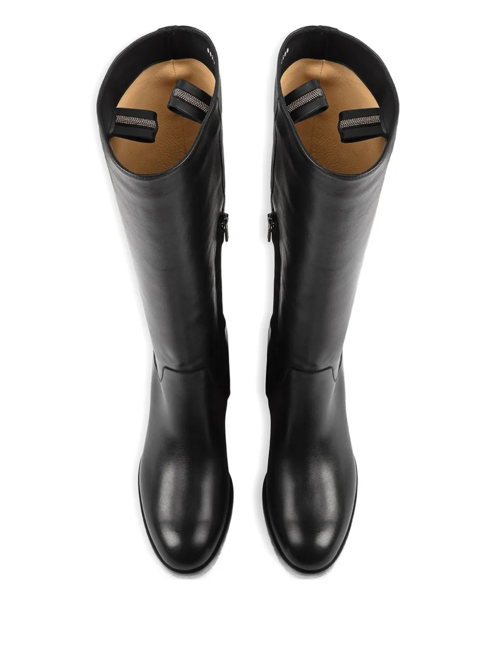 Doucal's block-heel leather boots Zwart