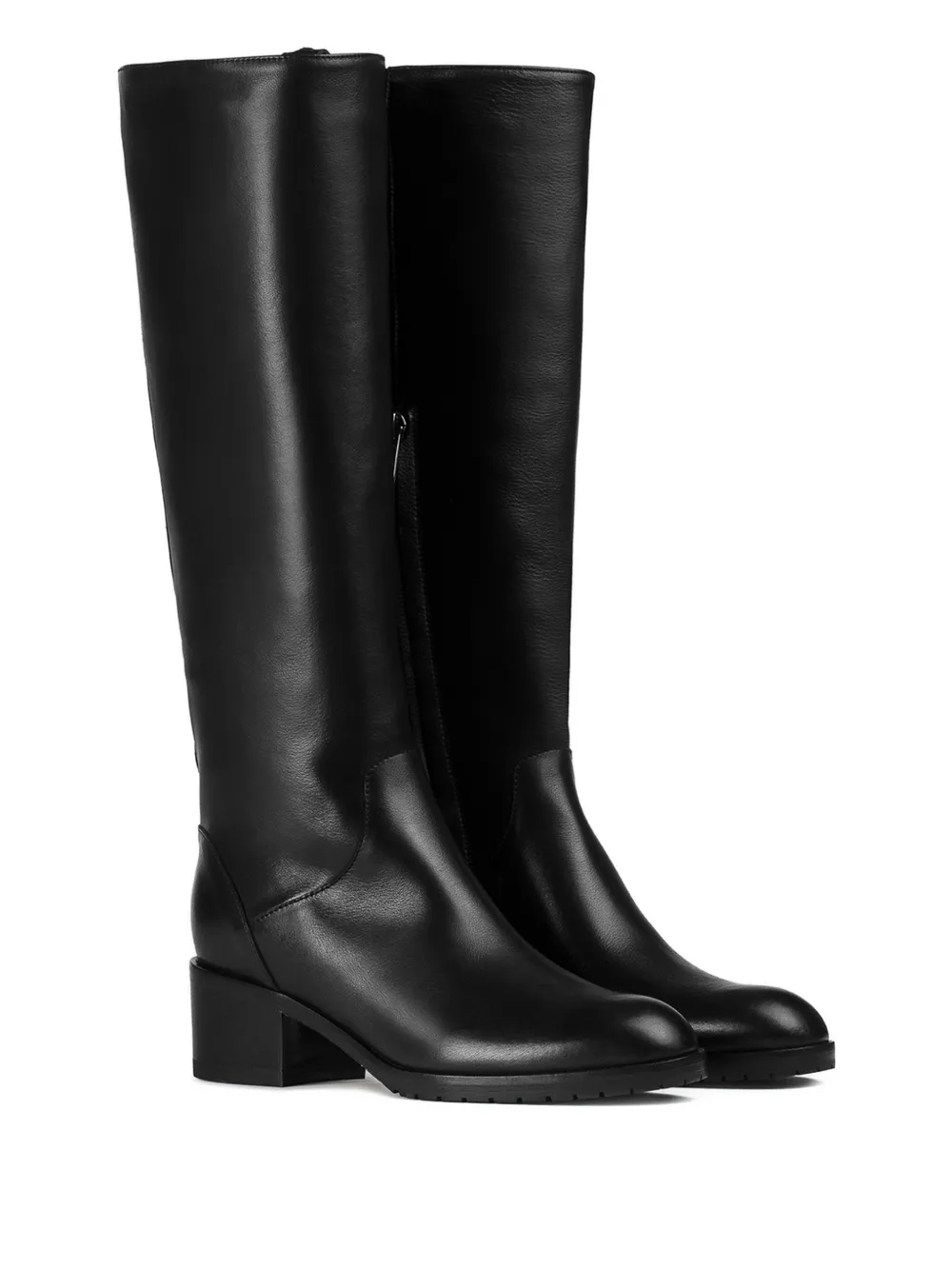 Doucal's block-heel leather boots Zwart