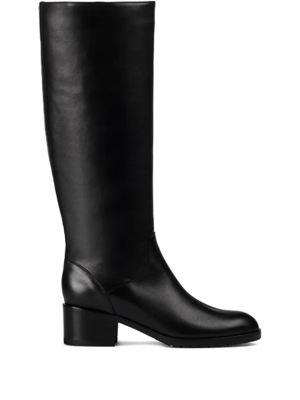 Doucal's Block-heel Leather Boots in Black