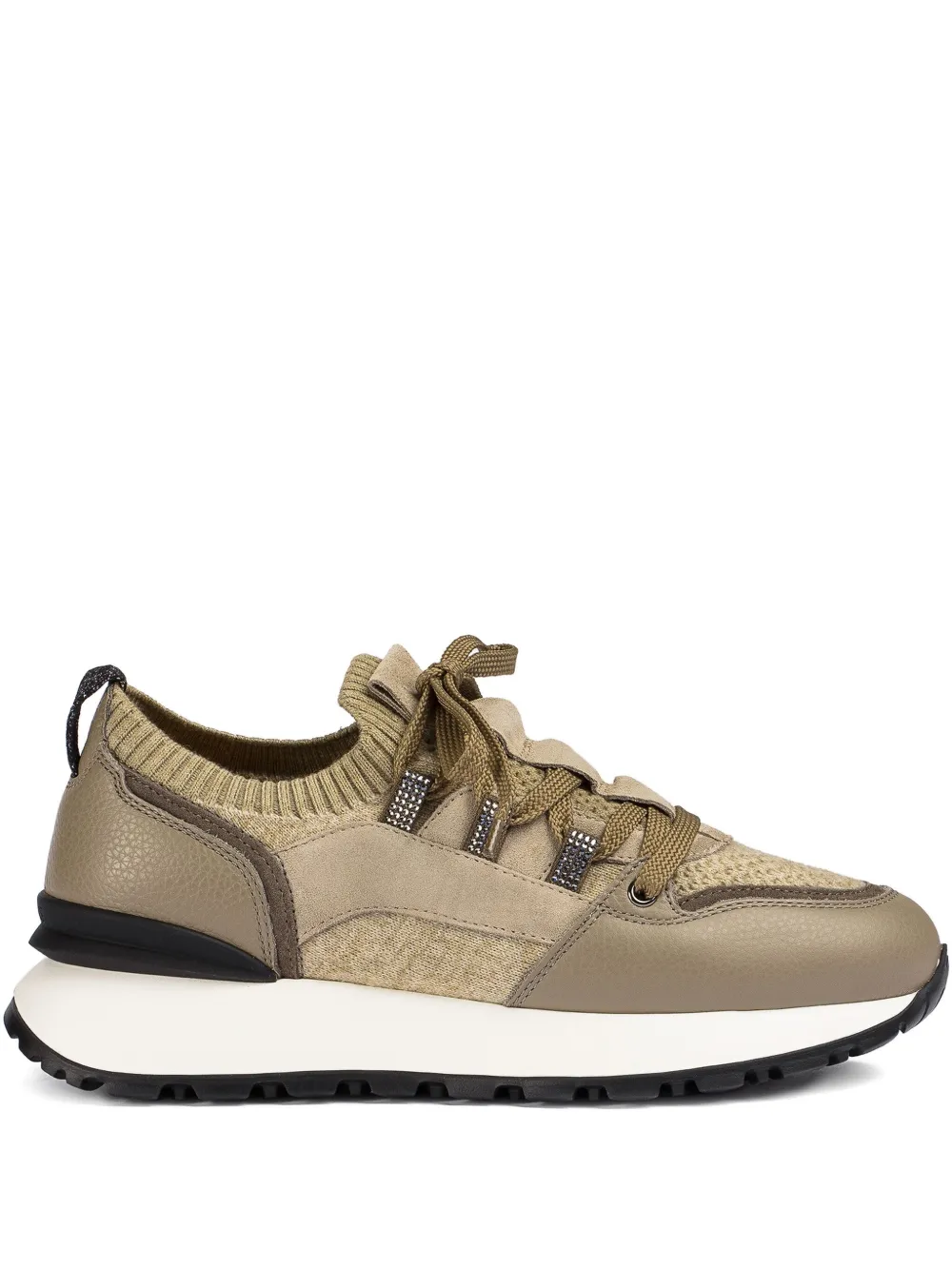 Doucal's embellished leather sneakers | Neutrals | Image 1