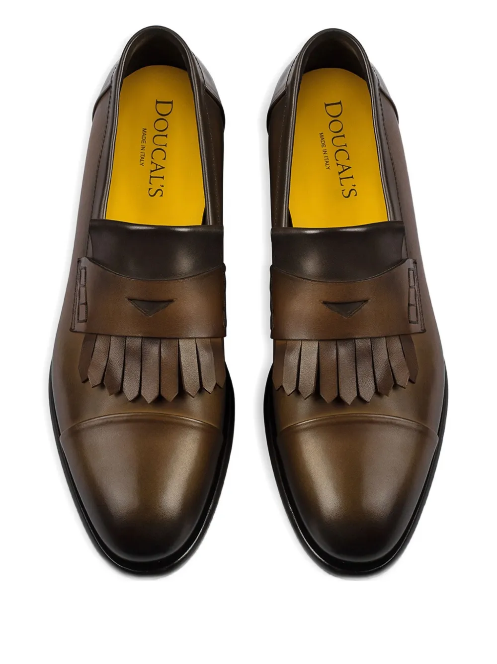 Doucal's Fringed Leather Loafers In Brown
