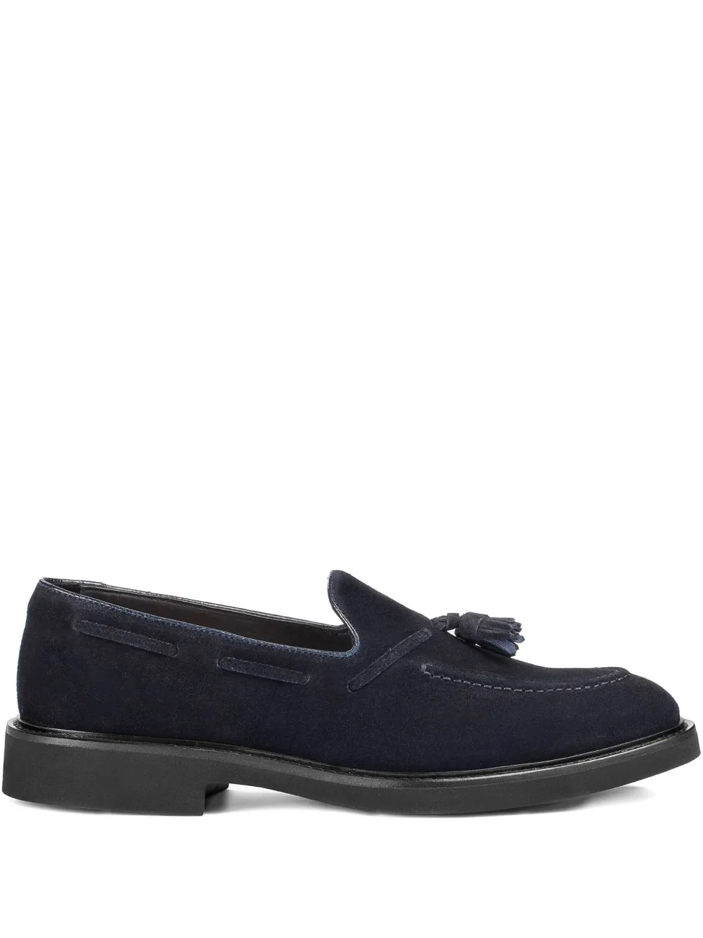 Doucal's tassel-detailing suede loafers Blauw