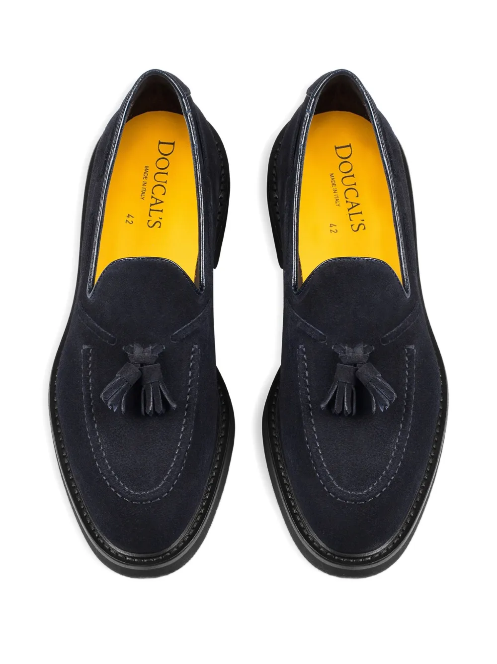 Doucal's tassel-detailing suede loafers Blauw