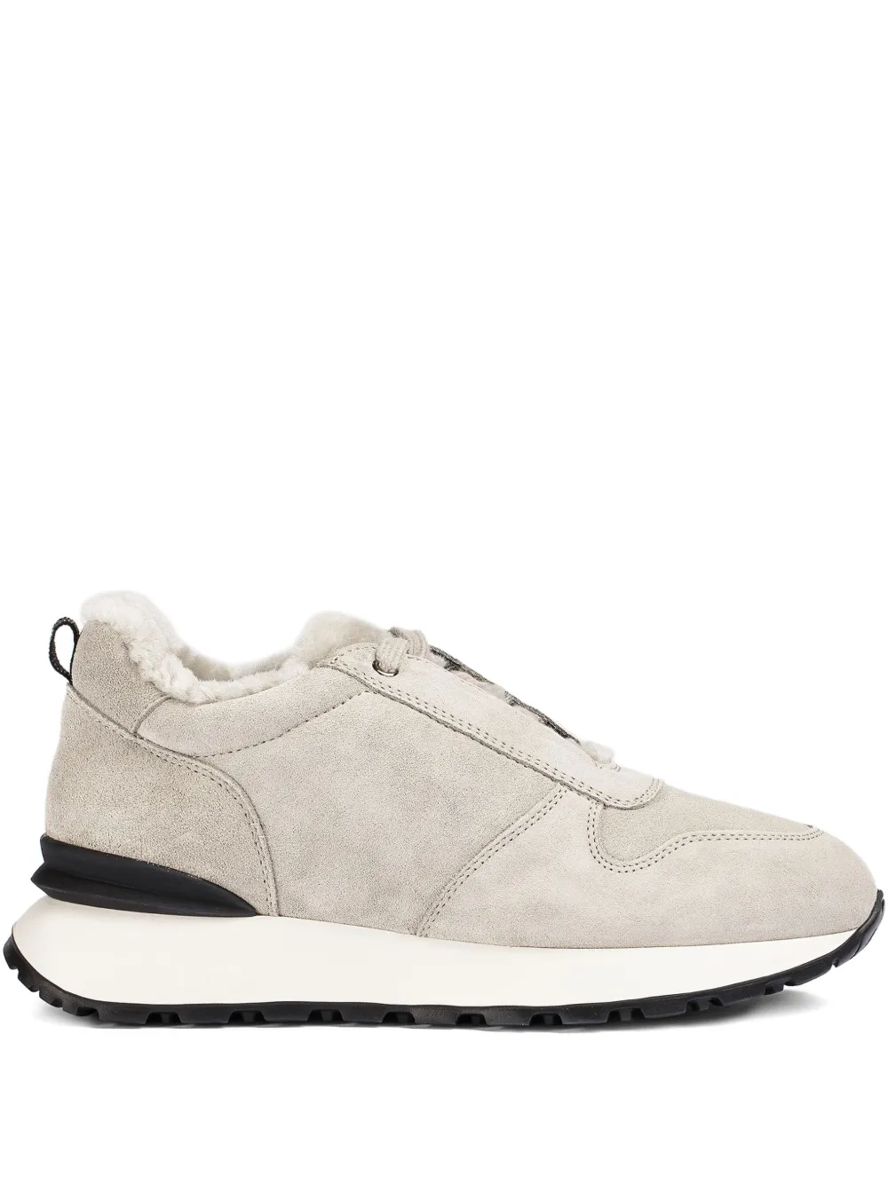 Doucal's lace-up suede sneakers | Grey | Image 1