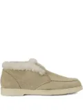 Doucal's shearling-trim suede ankle boots - Neutrals