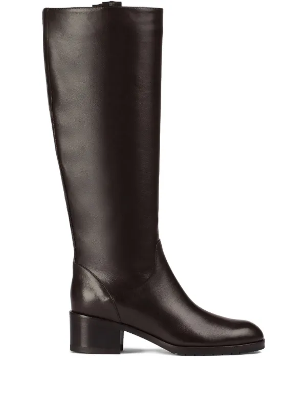 Doucal's Block-heel Leather Boots in Brown