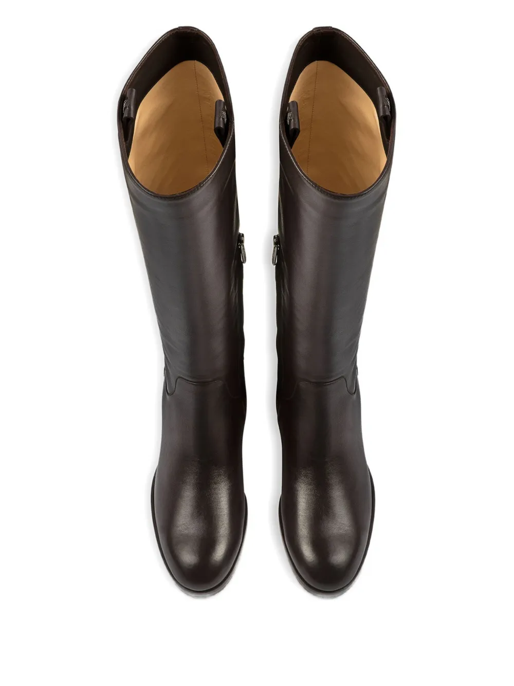 Doucal's block-heel leather boots Bruin