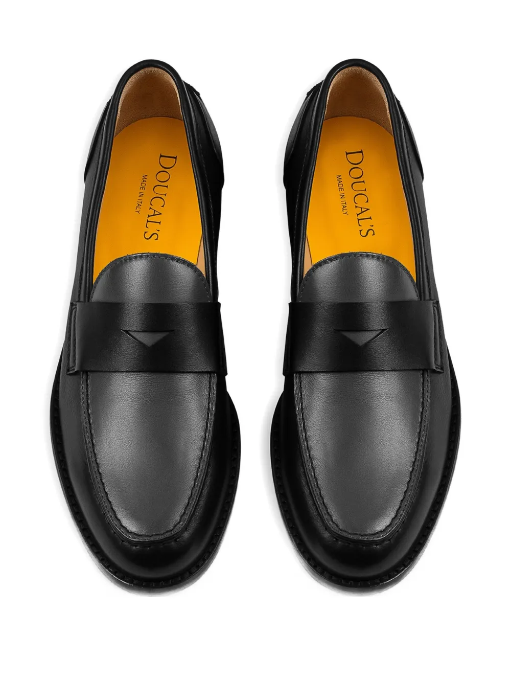Doucal's Two-tone Leather Loafers In Black