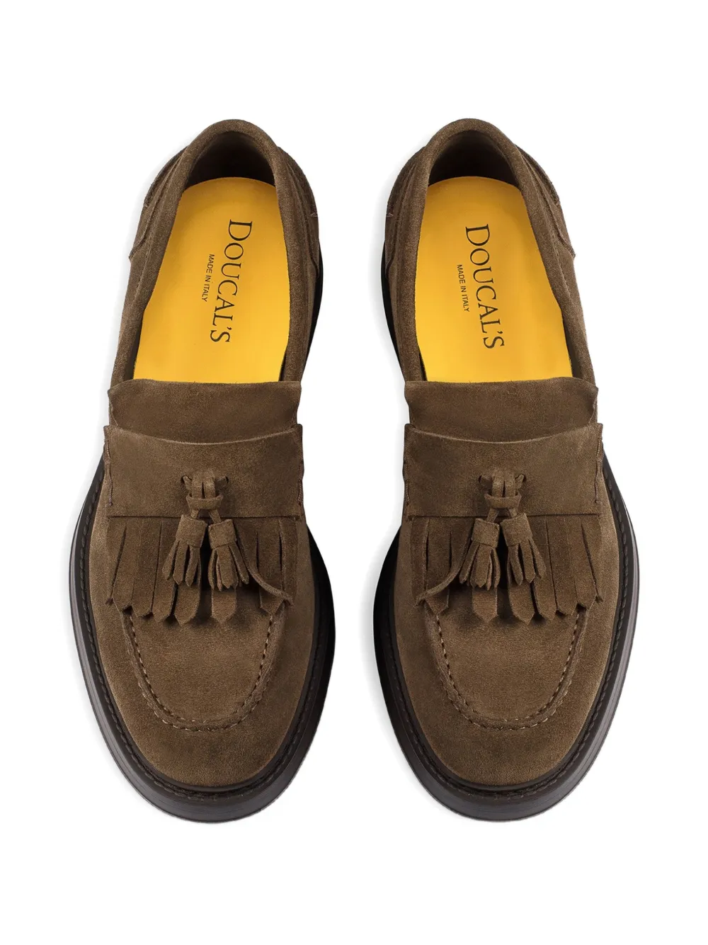 Doucal's tassel-detail suede loafer - Groen