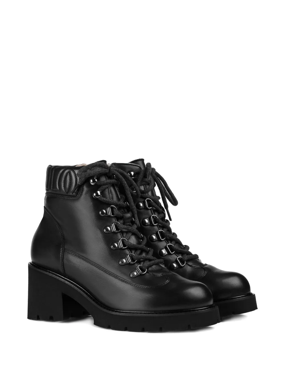 Doucal's lace-up leather ankle boots Zwart