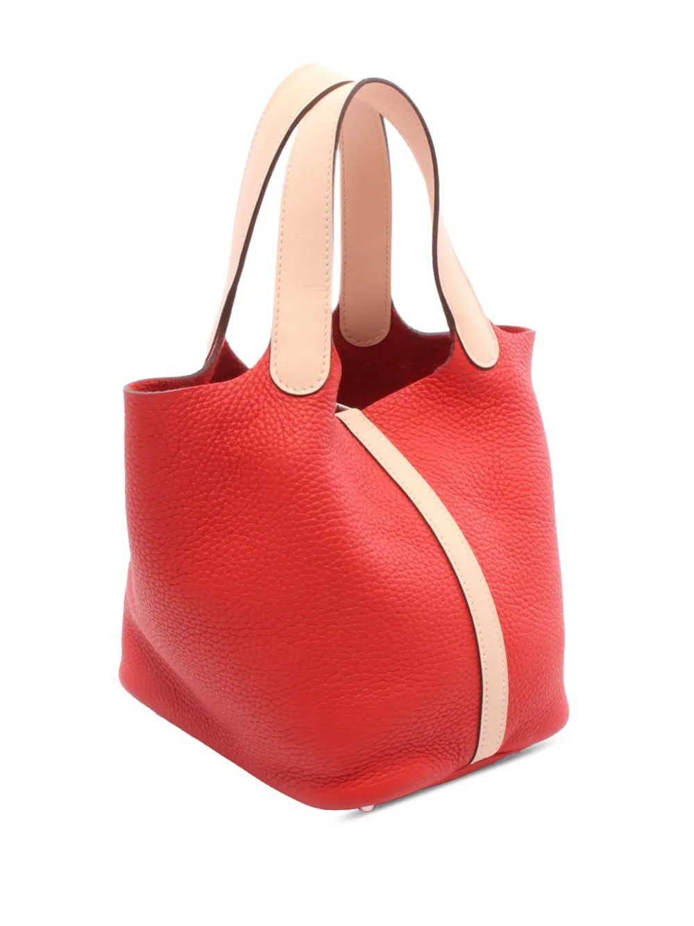 Pre-owned Hermes 2016 Bicolor Clemence And Swift Picotin Lock 18 Handbag In Pink