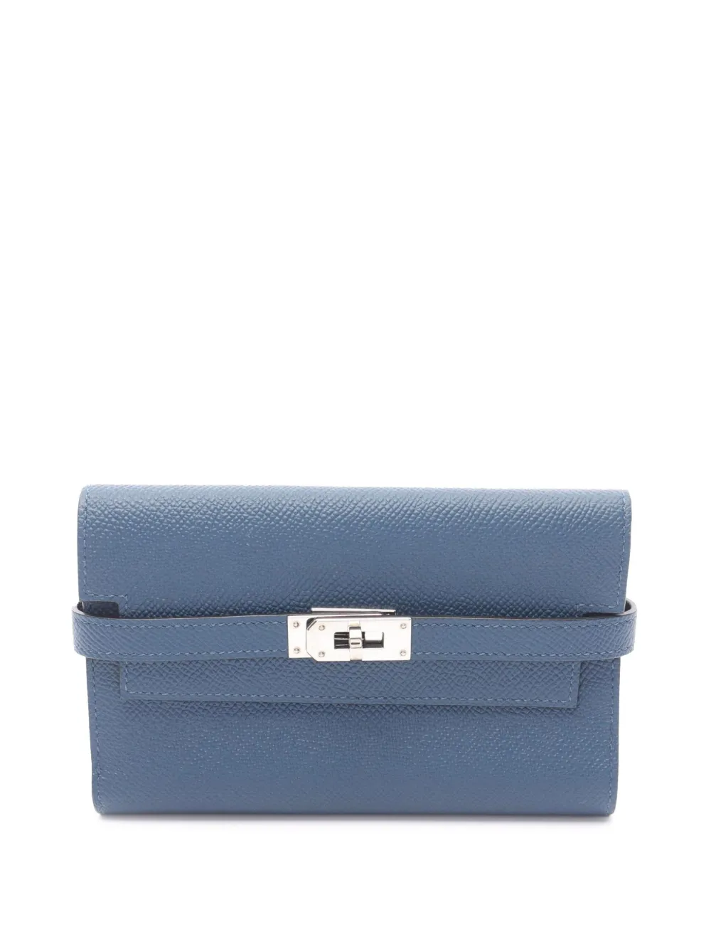 Hermès Pre-Owned 2019 Medium Epsom Kelly Depliant Verso Wallet long wallets | Blue | Image 1