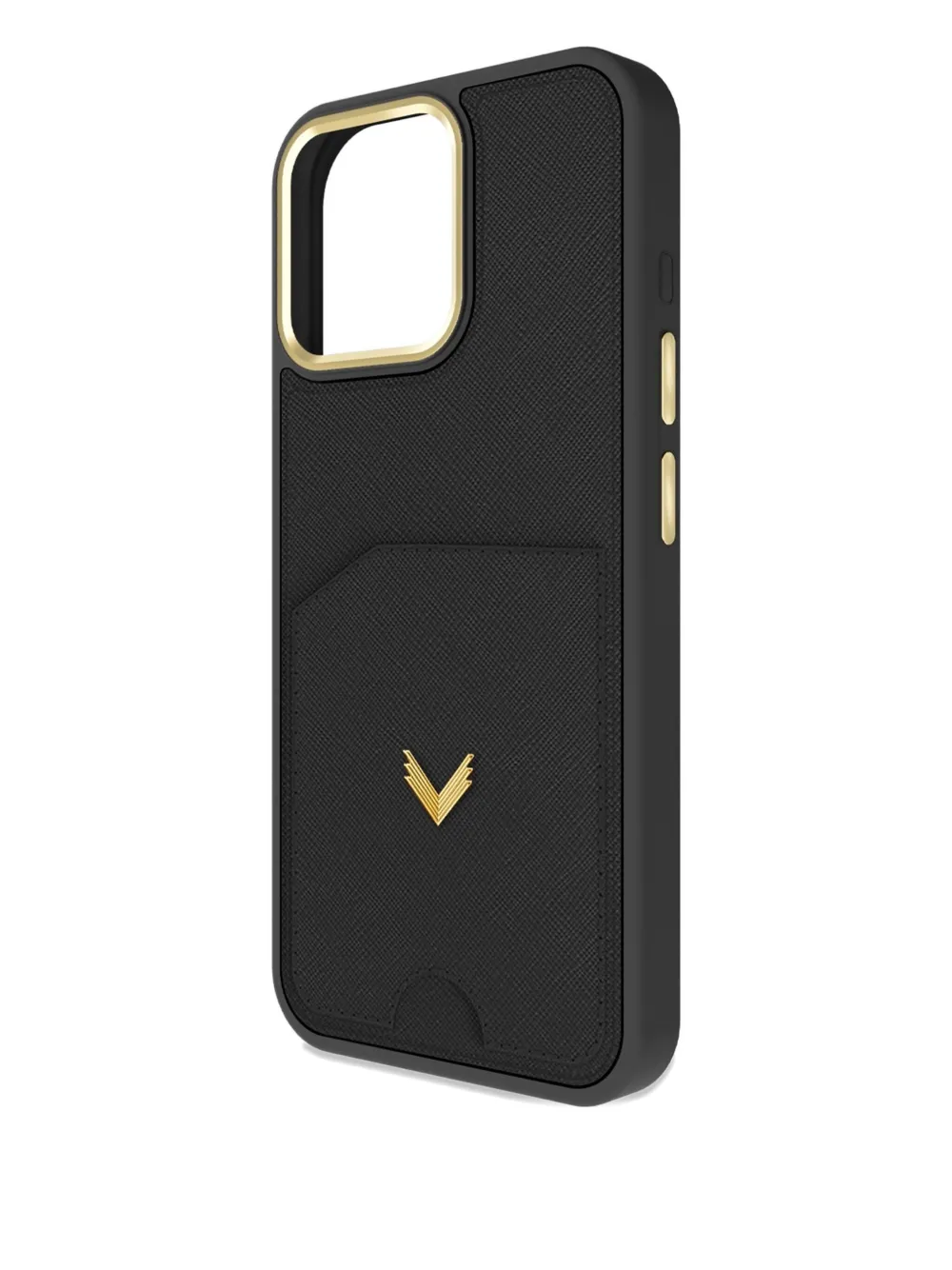 VELANTE saffiano leather cardholder iPhone 16 Pro Max case | Black | Image 1