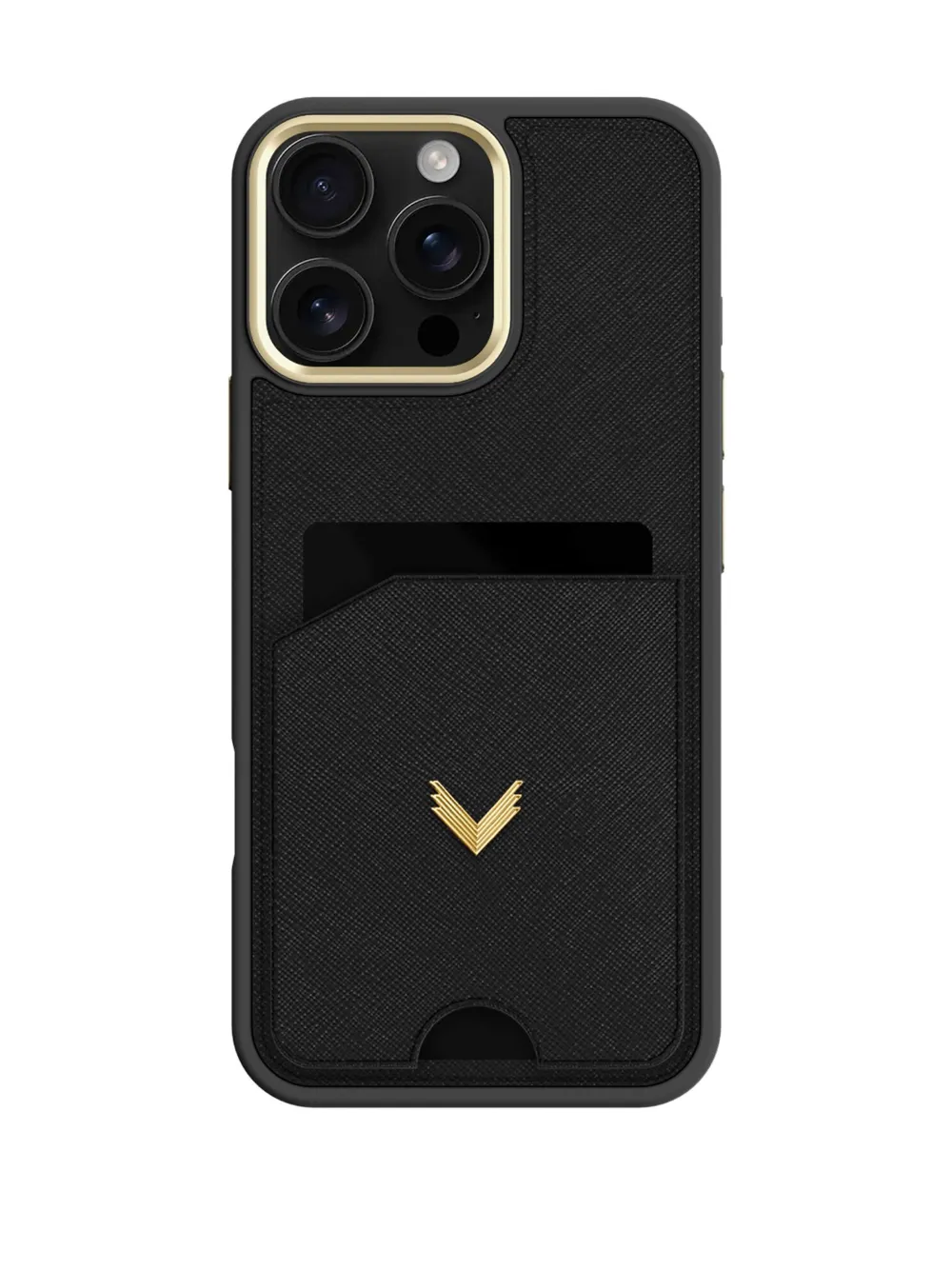 VELANTE saffiano leather cardholder iPhone 16 Pro Max case - Nero