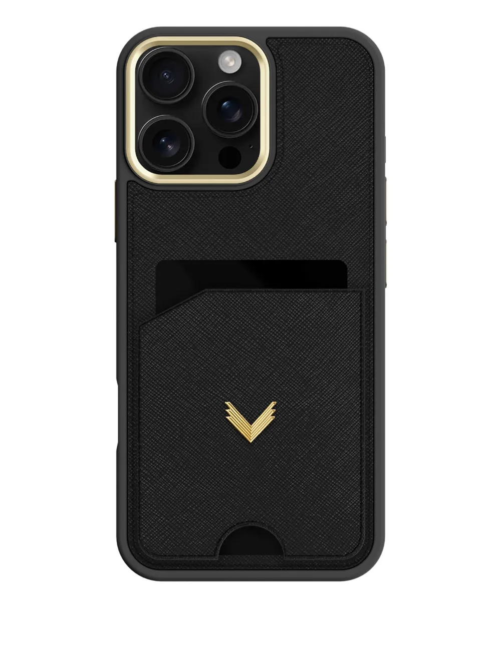 VELANTE saffiano leather cardholder iPhone 16 Pro Max case - Nero