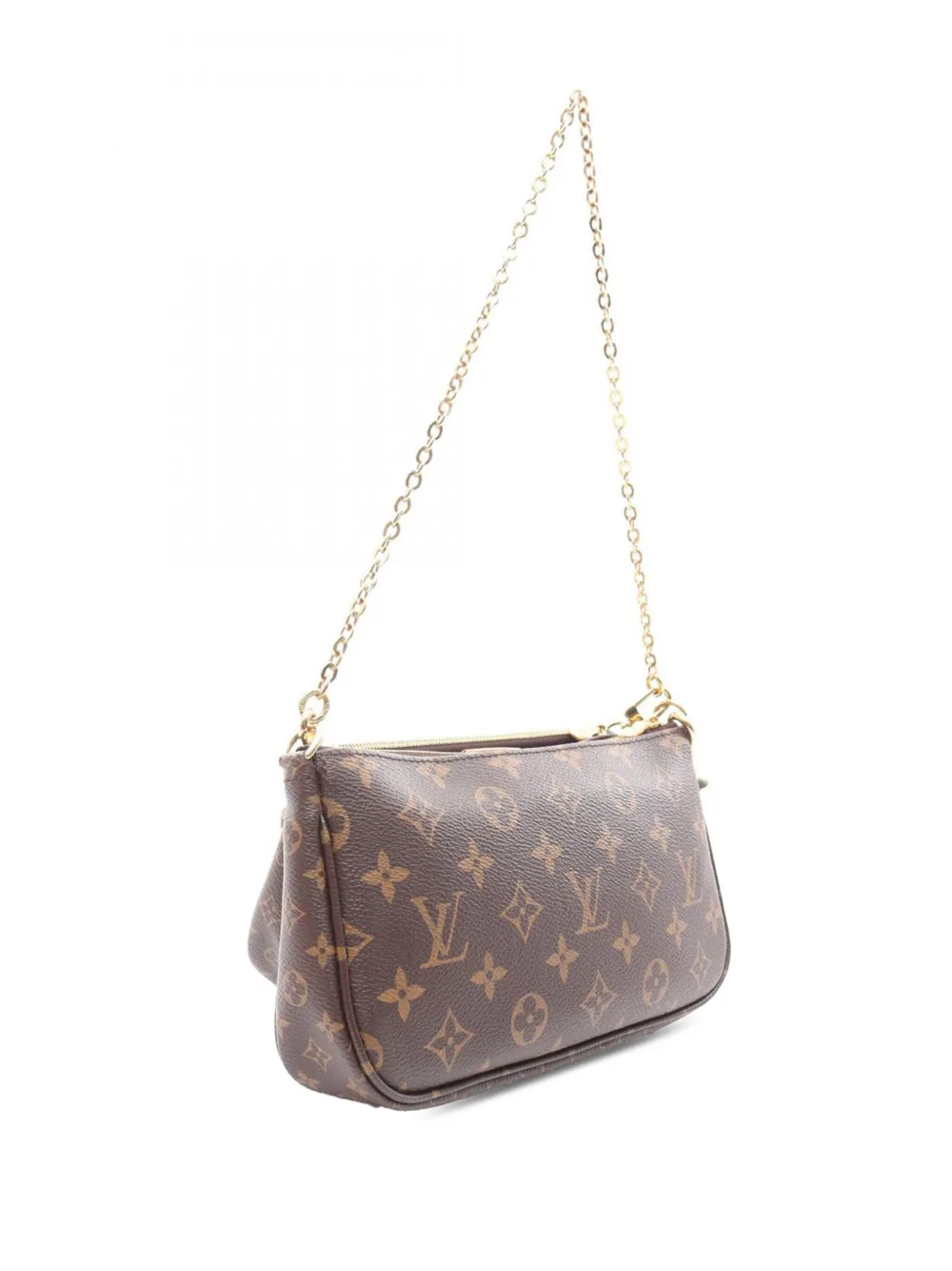 Pre-owned Louis Vuitton 2021-2025 Monogram Multi Pochette Accessoires Satchel In Brown